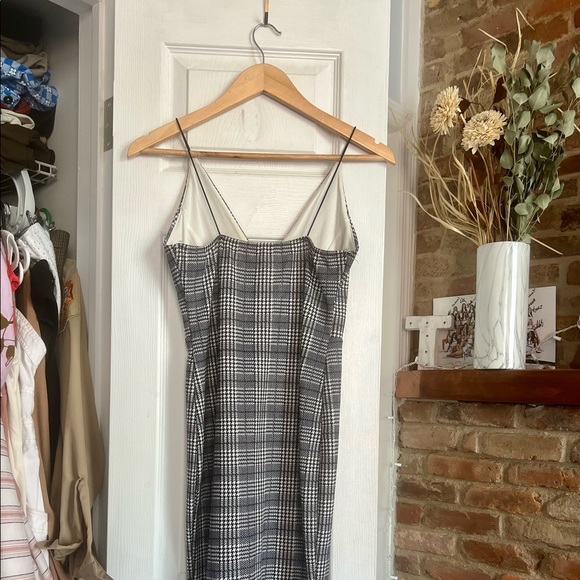 Herringbone check spaghettini strap midi dress - Picture 2 of 4